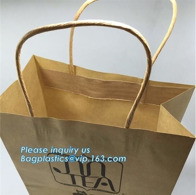 Custom Luxury ribbon satin finish paper carrier bags with rope handles and ribbon bow fastener,Brand Lager Paper Carrier