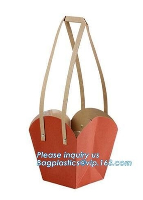 Paper Bag Manufacturer OEM Best Quality CMYK Colored Kraft Paper Gift Bag Flower Carrier Bags，customized flower carrier