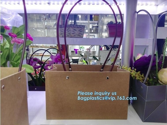 Cardboard flower packing boxes flower paper carrier bags flower packaging,book bag custom canvas shopping bag eco friend