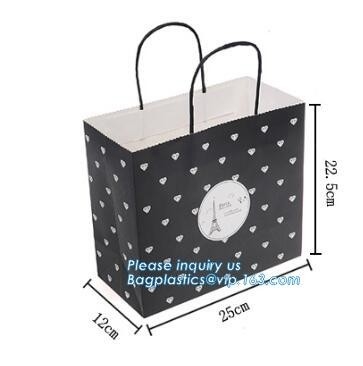 Factory Famous Brand Paper Carrier Bags Ribbon Handle For Baby Clothes / Garment,GLITTERED FLOWERS PRINTED PARTY GIFTS U