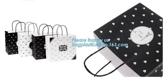 Factory Famous Brand Paper Carrier Bags Ribbon Handle For Baby Clothes / Garment,GLITTERED FLOWERS PRINTED PARTY GIFTS U