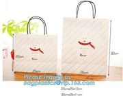 Customized Browd Kraft Paper Shopping Bag with Handles for Clothing,OEM Custom Printing Small Luxury Gift Christmas Whit