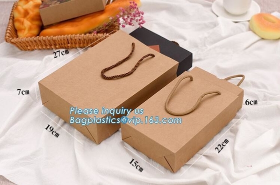 Luxury Customized Gold embossed Logo full color Print made by 250gsm C1S Art Gift Shopping Paper Bag With Ribbon Bow Han