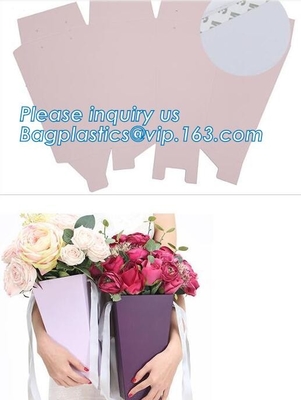 Free Design!! Free Sample!!! flower carrier bag cheap brown paper flower bag handle bag,paper carrier flower packaging b