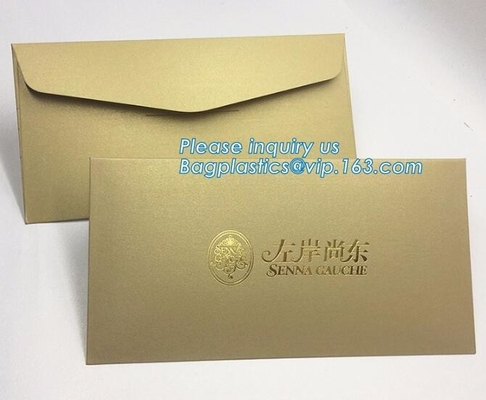 MAKE western style high quality gold foil gift envelope Matt black card paper envelope in A4 A5 B5 C5 C6 A3 size with cu