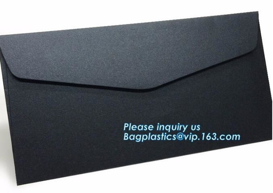 MAKE western style high quality gold foil gift envelope Matt black card paper envelope in A4 A5 B5 C5 C6 A3 size with cu