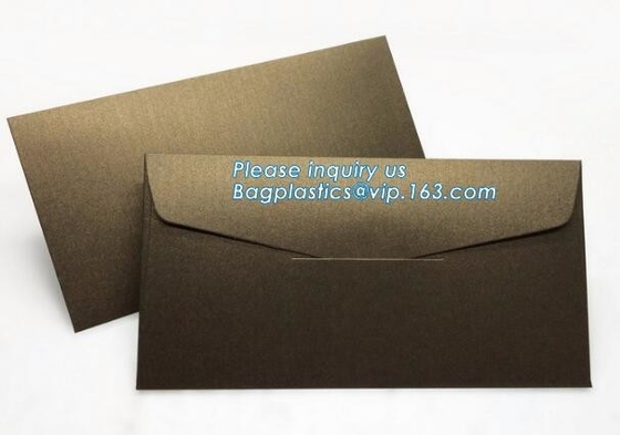 MAKE western style high quality gold foil gift envelope Matt black card paper envelope in A4 A5 B5 C5 C6 A3 size with cu