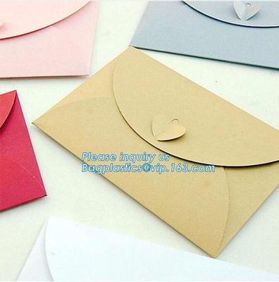 Matt colorful card paper envelope A4 A5 B5 C5 C6 A3 size with custom logo printing color foil rose gold stamping silver