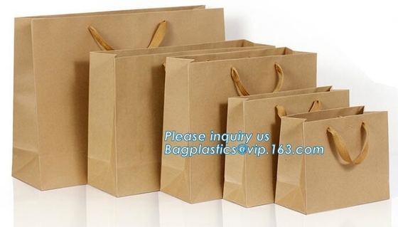 Customized Made Cheap Paper Twisted Handles White Kraft Paper Bags,Wine Paper Bag With Handle Wholesale Bagplastics Pack