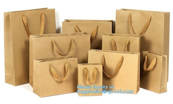 Customized Made Cheap Paper Twisted Handles White Kraft Paper Bags,Wine Paper Bag With Handle Wholesale Bagplastics Pack