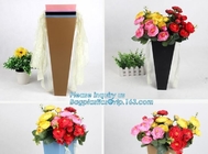 Flower carrier bag with different color customized pot plants kraft paper bag with handle,stamping logo fancy paper flow