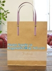 China Supplier Logo Printed Brown Kraft Paper Flower Carrier Gift Bag,Durable Kraft Paper Plant Carrier Flower Gift Bag
