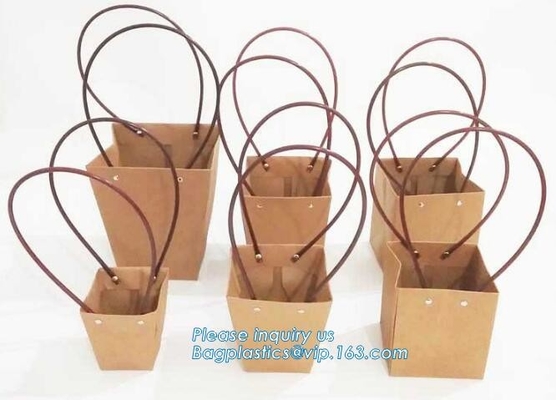 kraft paper laminated flower paper packaging carrier bag,Packing Colorful Waterproof Kraft Paper Gift Carrier Flower Bag