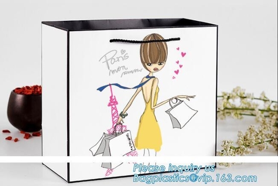 Paper Gift Bags With Handles Matte Luxury Modern Fancy Elegant For Presents Merchandise Retail Boutique Clothing Wedding