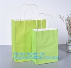 Design Luxury Brown Kraft Paper Shopping Bag With Handle,Customized Green Printed Paper Shopping Bag With Logo Custom