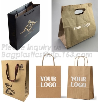 BIO-DEGRADABLE And RECYCLABLE Black Bowknot Ribbon Handles Eco Retail Packaging Holiday Gift Bags, Shopping Bags, Retail