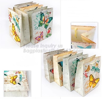 MULTIPURPOSE Holiday Gift Bags Shopping CMYK Eco Retail Packaging 100% Recyclable Kraft Paper Wedding Welcome Bags