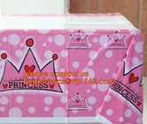 108cm *180cm Cartoon princess disposable tablecloth happy birthday party plastic tablecover supplies girls favor 1pcs/lo