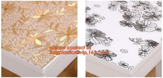 DIY Round PVC Table Cover Protector Desk Mat Table Cloth Pvc Transparent,stamping table cloth plaid PVC table cover