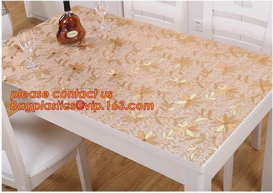 Custom transparent tablecloth soft plastic tablecloth waterproof and oil proof, PVC waterproof soft glass cloth mat Plas