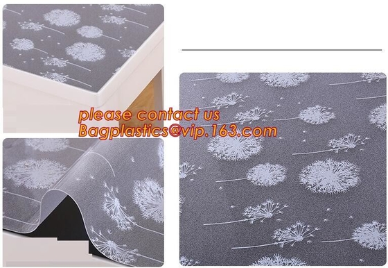 Custom transparent tablecloth soft plastic tablecloth waterproof and oil proof, PVC waterproof soft glass cloth mat Plas