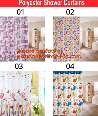 bath mats sets shower curtains, POLYESTER BATHROOM CURTAIN, HOTEL SHOWER CURTAIN, PEVA bath curtain, polyester cotton fa