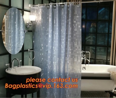 Mould Proof Waterproof white and black trellis design pvc custom bath curtain printed shower curtain, High quality Polye