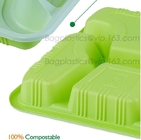 School use high quality biodegradable lunch plate for students, children plate with lid, Dishwasher Safe Shool Hospital