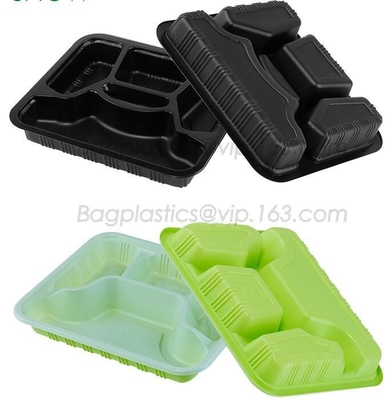 School use high quality biodegradable lunch plate for students, children plate with lid, Dishwasher Safe Shool Hospital