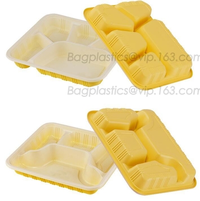 School use high quality biodegradable lunch plate for students, children plate with lid, Dishwasher Safe Shool Hospital