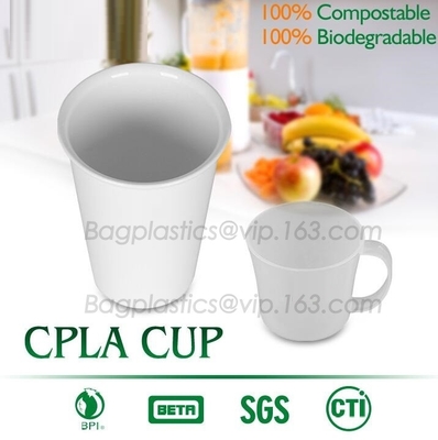 CPLA reusable cup and lid with injection molding, take out PLA degradable cups, hot beveragePLA cups