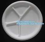 Eco friendly biodegradable sugarcane bagasse tableware sets disposable paper pulp plate 6 inch round disc bagease packag