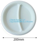 Round 11 inch 4 compartment disposable corn starch plates,3 compartments disposable corn starch plates, corn starch pack