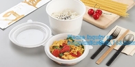 Custom printed disposable PLA hot soup bowls, kraft paper soup cup,Eco-Friendly disposable tableware sugarcane pulp bowl