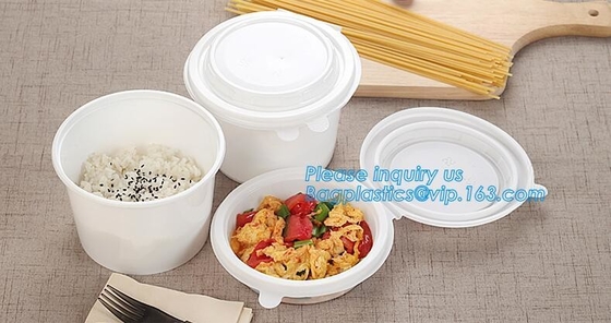 Custom printed disposable PLA hot soup bowls, kraft paper soup cup,Eco-Friendly disposable tableware sugarcane pulp bowl