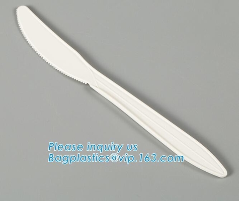 wholesale Biodegradable cPLA plastic white cutlery set,Eco-friendly Disposable Biodegradable Corn Starch Spork-Fork Spoo