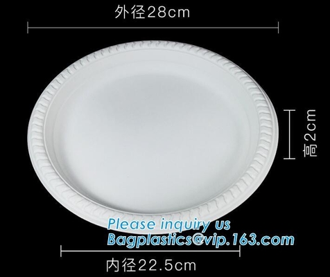 Eco-Friendly biodegradable compostable sugarcane bagasse 7inch food plate,disposable bagasse sugarcane plate 9inch pack