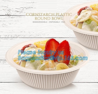 Corn Starch Eco-friendly Microwave Hot Sale Custom Biodegradable Bowl With Lid,Dinnerware corn starch biodegradable disp