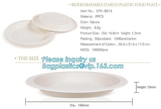 custom printed party plates disposable sugarcane bagasse plate Biodegradable Bamboo disposable paper plates bagease pack