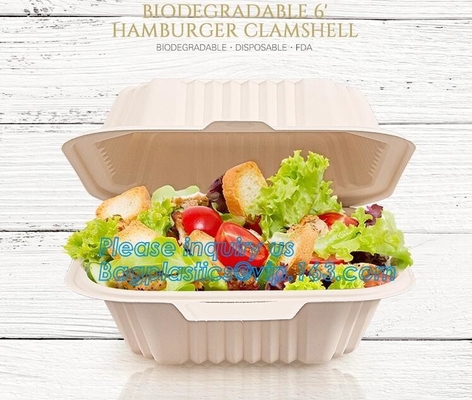 Disposable corn starch bento lunch box takeaway food container,take away box PLA PP mixed biodegradable corn starch food