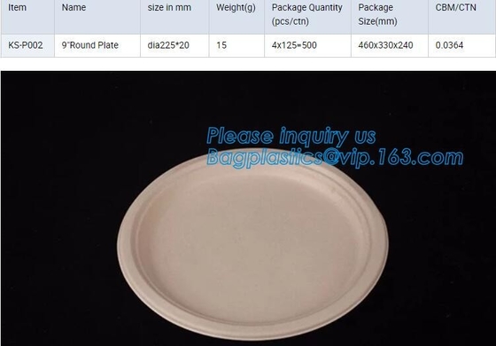 Eco Friendly sugarcane bagasse plates display tray,disposable 5 compartments sugarcane pulp plates with lid, bagplastics