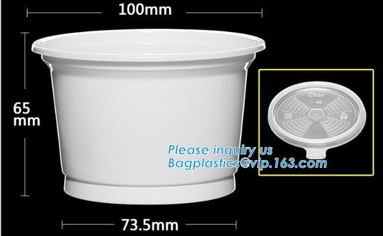 PLA Eco-Friendly Dry Fruit Salad Container Bowl/Tray,90mm yellow disposable CPLA hot drink cup lid for paper cup bagease