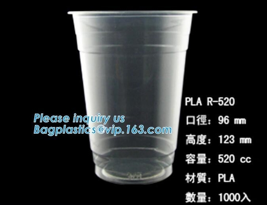 Biodegradable Eco Friendly Pla Soup Paper Cup With Pla Lid,Biodegradable CPLA 100% Cornstarch Lid For Disposable Cup pac