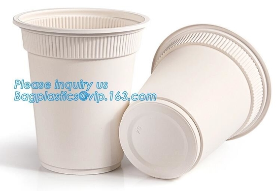 Colorful Biodegradable Bamboo fiber travel cup,Biodegradable 8 Oz White China Microwave Disposable Cornstarch Cup packag