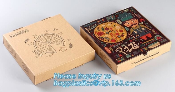 Cheap White Kraft Paper Pizza Packing Box,Customized Color printed white card paper pizza boxes,rectangular pizza boxes