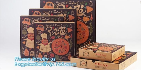 Cheap White Kraft Paper Pizza Packing Box,Customized Color printed white card paper pizza boxes,rectangular pizza boxes