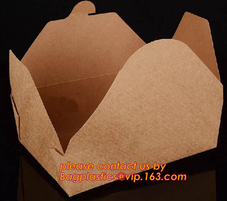 China suppliers wholesale custom disposable food grade kraft packaging paper lunch box for salad food bagease bagplastic