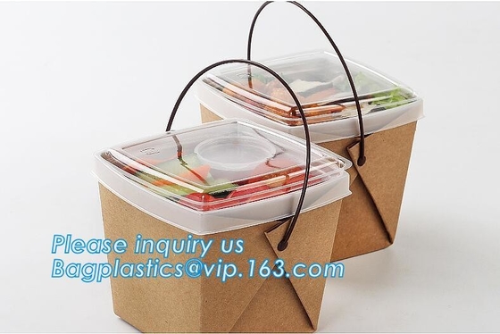 Wholesale design disposable food packaging kraft paper lunch box for food,disposable takeout food packaging kraft paper