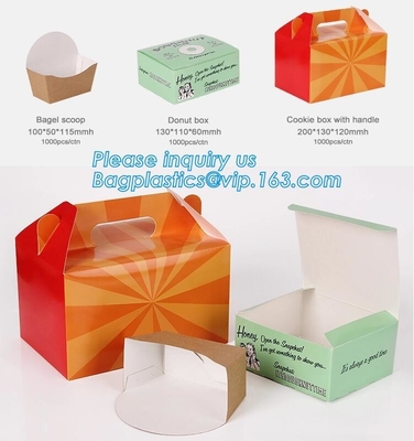 Custom Food Grade Paper Doughnet Box Wholesale,fast food take away paper box, custom printed food packaging bagease, pac
