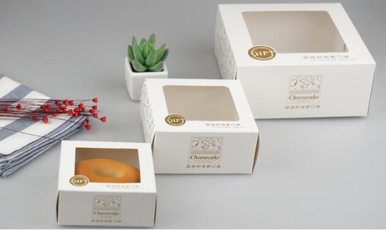 Kraft paper clear window biscuit / cookie / cake box,custom made fancy Luxury cardboard Coated paper cake box wholesale